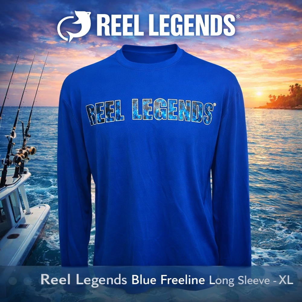 Reel Legends Blue Freeline Long Sleeve - XL